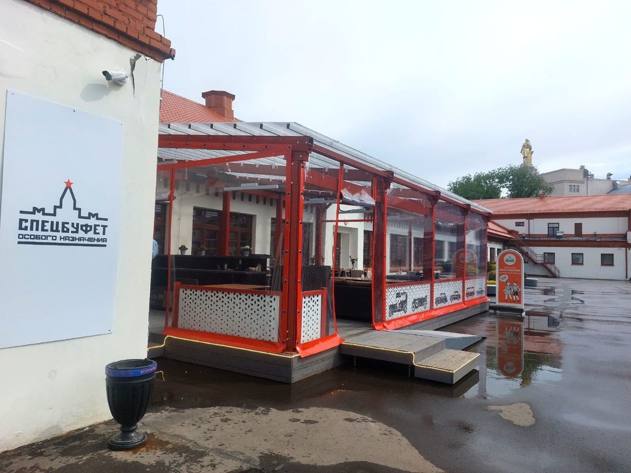 ПВХ шторы для летней террасы кафе в Сельце
